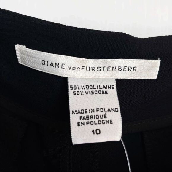 Diane Von Furstenberg Ryan Trouser Pants Black Size 10 NWT - Picture 7 of 10
